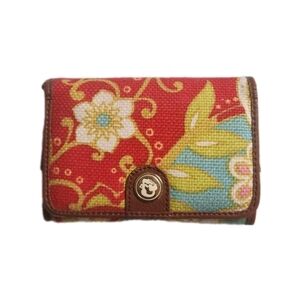 Spartina 449 Daufuskie Island Natural Linen & Genuine Leather Wallet Mermaid